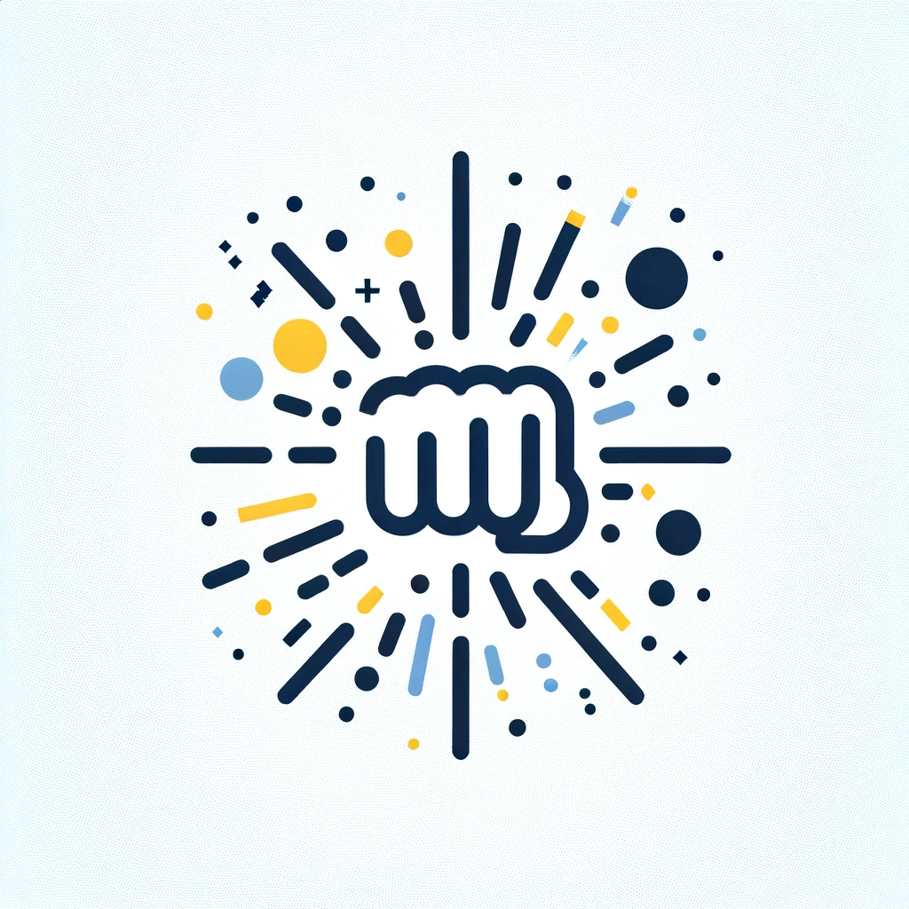 DALL·E 2024-01-26 13.49.02 - A simple and clear image in a minimalist style, depicting the concept of a punch to symbolize the impact of interruptions in work. The color scheme